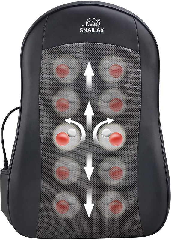 Photo 1 of Snailax Cordless Shiatsu Back Massager with Heat Portable Kneading Massage Cushion Massage Chair Pad Relieve Muscle Soreness for Home Office use
