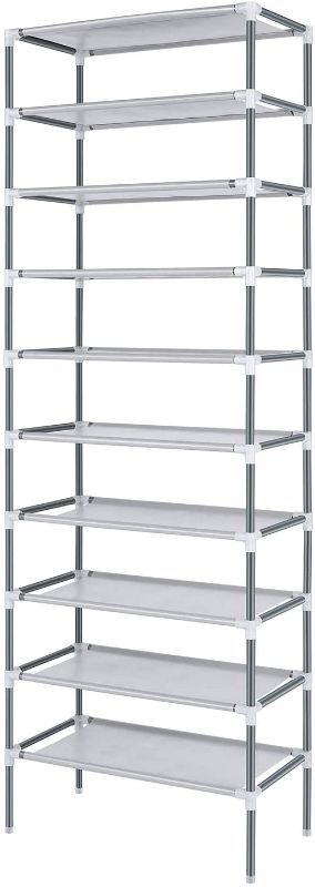 Photo 1 of Nesaila 10 Tiers Shoe Rack Easy Assembled Free Standing Shoe Rack Storage Organizer for Home, Dormitory, Office 18" X 12"-EACH TIER 
