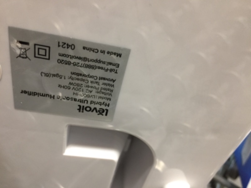 Photo 1 of Levoit Humidifiers, 6L Warm and Cool Mist Ultrasonic Humidifier for Bedroom
**USED**