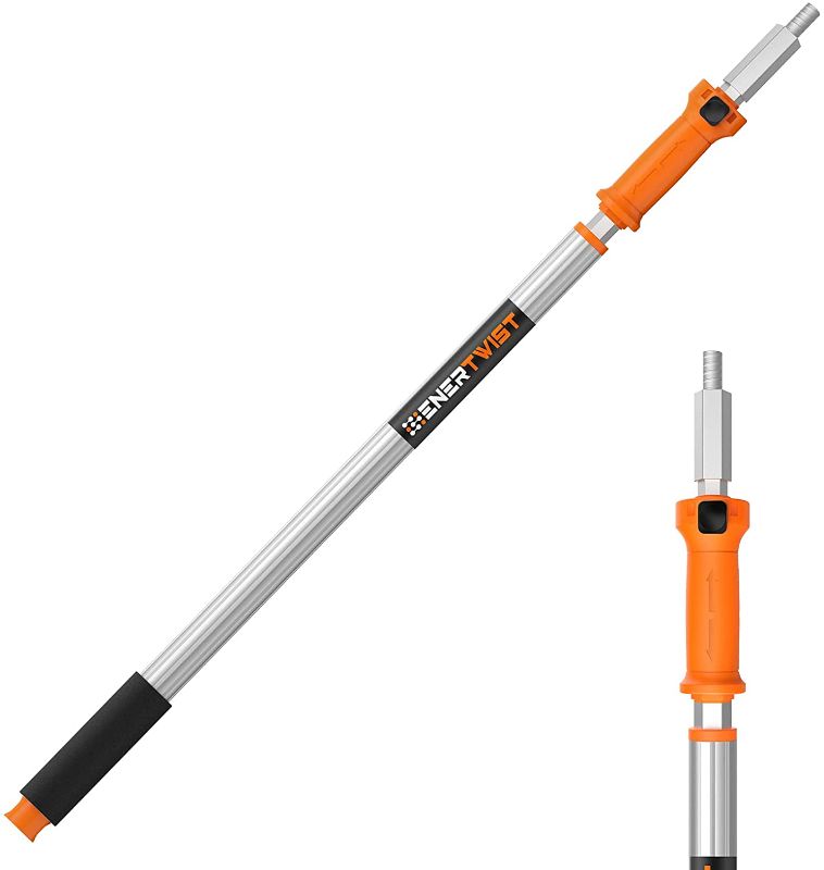 Photo 1 of ENERTWIST 5-12FT Extension Pole Up to 20FT, Window Washing Squeegee Extendable Pole w/Multi-Purpose Metal Tip, Telescoping Pole for Indoor Outdoor High Window Cleaning, Feather Duster
