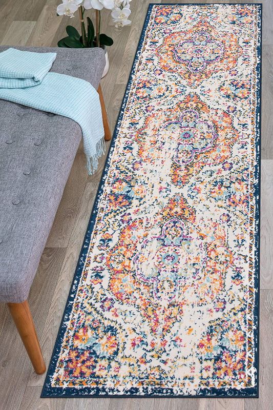 Photo 1 of Vintage Distressed Bohemian Runner Rug 2' x 7' Multi