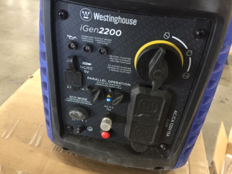 Photo 3 of  Westinghouse iGen2200 Super Quiet Portable Inverter Generator - 1800 Rated Watts and 2200 Peak Watts - Gas Powered - CARB Compliant