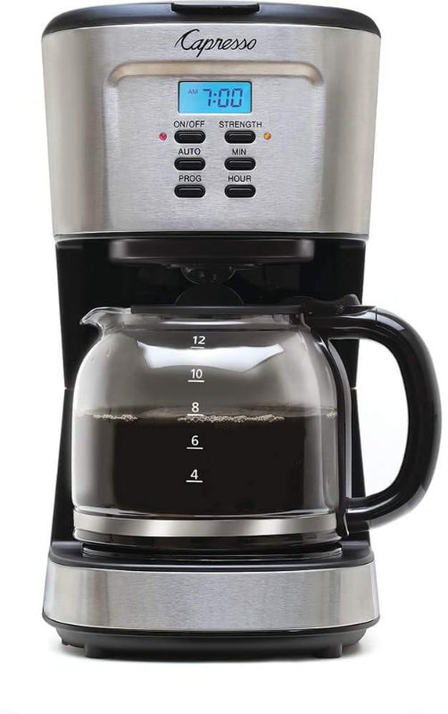 Photo 1 of Capresso 12-Cup Coffee Maker with Glass Carafe, Stainless and Black 416.05
