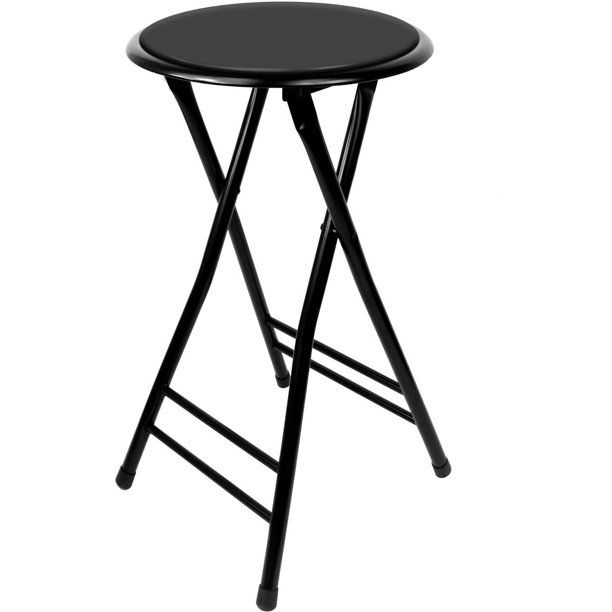 Photo 1 of 25" high foldable barstools (2 grey one black)