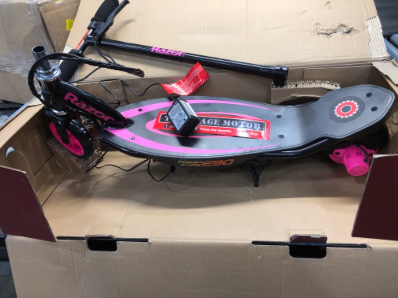 Photo 2 of ***PARTS ONLY***Razor Power Core E90 Electric Scooter Pink 4 Color Retail Box Razor GameStop
