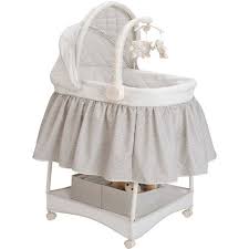 Photo 1 of Delta Children Deluxe Gliding Bassinet, Silver Lining
