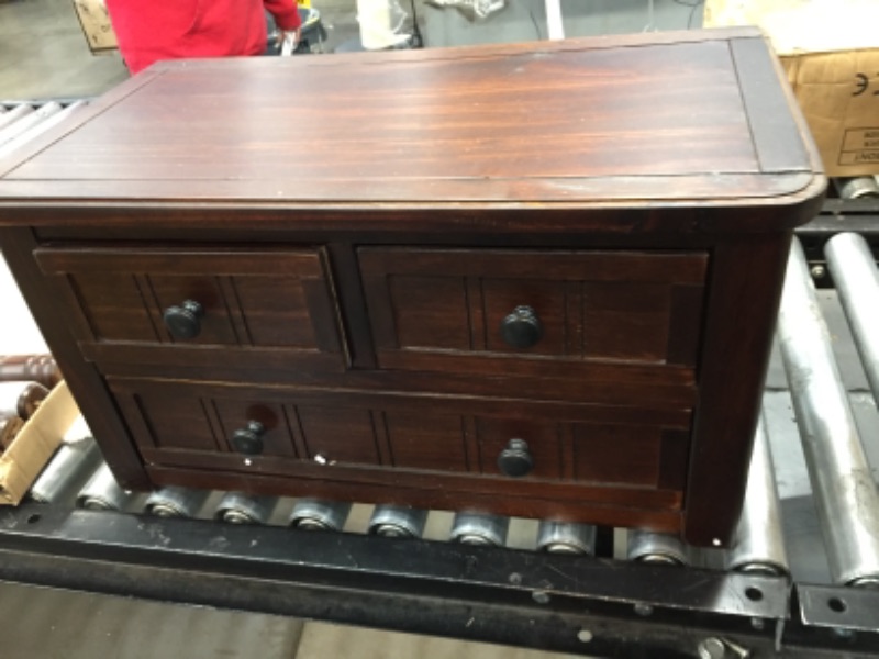 Photo 6 of ***MISSING LEG***
24 in. Espresso Standard Rectangle Wood Console Table with 3-Drawers
