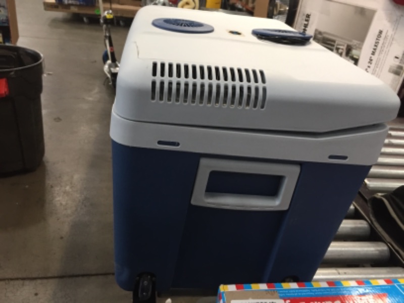 Photo 4 of ***PARTS ONLY*** K-box Electric Cooler and Warmer with Wheels for Car and Home - 48 Quart (45 Liter) - 6 FT. EXTRA Long Cables Dual 110V AC House and 12V DC Vehicle Plugs (Blue)