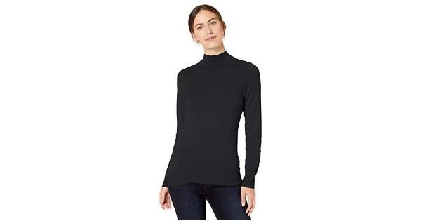 Photo 1 of NEW! Essentials Women's Lightweight Mockneck Sweater, Black, Medium
