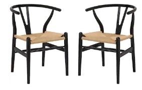 Photo 1 of *Stock photo for reference only*
Poly and Bark Weave Chairs (Set of 2)