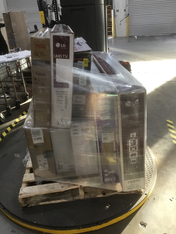 Photo 1 of PALLET OF ASSORTED DAMAGED TVS AND MONITORS SOLD AS IS NON REFUNDABLE