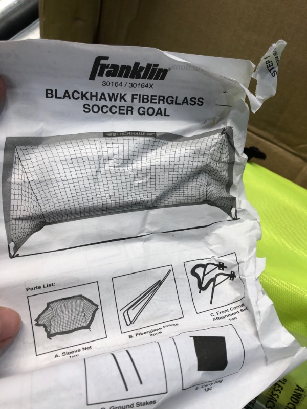 Photo 2 of Franklin Sports Blackhawk Backyard Soccer Goal - Portable Kids Soccer Net - Pop Up Folding Indoor + Outdoor Goals 