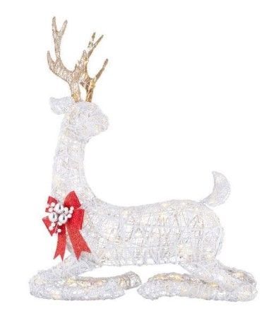 Photo 1 of 3.5 FT POLAR WISHES WHITE LED LYING DEER YARD SCULPTURE
