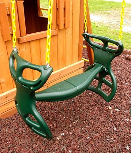 Photo 1 of Eastern Jungle Gym Heavy-Duty Plastic Horse Glider Swing Seat Back-to-Back Glider for Two Kids with Coated Swing Chains
