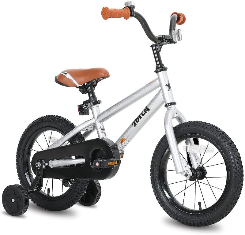 Photo 1 of JOYSTAR Totem Kids Bike for 2-9 Years Old Boys Girls BMX Style Bicycles 12 14 16 18 Inch with Training Wheels, 18 Inch with Kickstand and Handbrake Children Bikes, Blue Ivory Pink Green Silver
