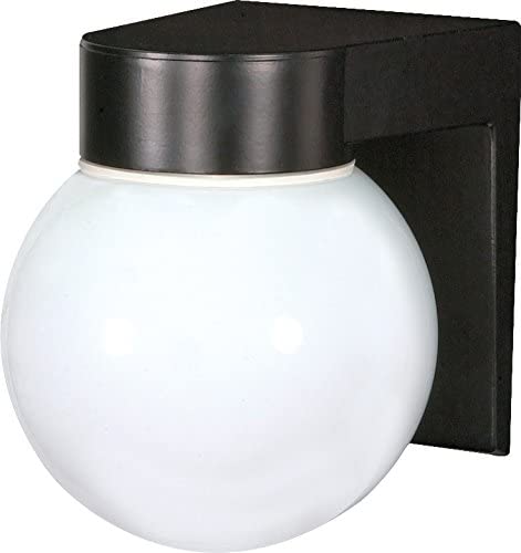 Photo 1 of Nuvo Lighting SF77/140 Utility Fixture Die Cast Aluminum Durable Outdoor Wall Mount Porch and Patio Light with White Glass Globe, Black
STOCK PHOTO NOT EXACT