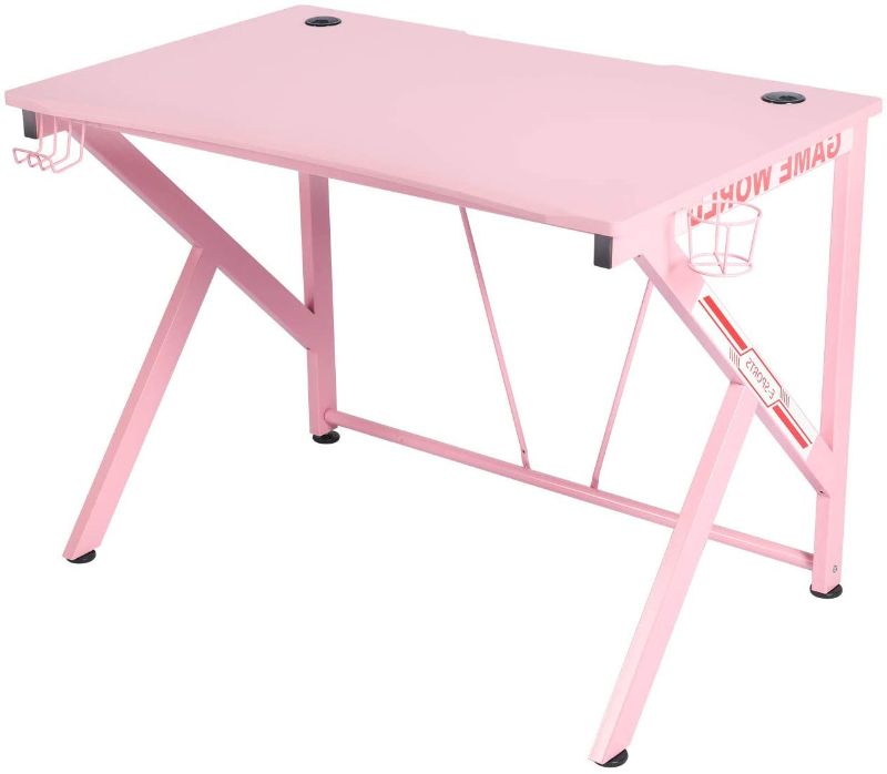 Photo 1 of LYNSLIM Pink Gaming Desk - 42" Gaming Table Desk 
