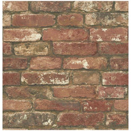 Photo 1 of 
NuWallpaper West End Brick Vinyl Peel & Stick Wallpaper Roll (Covers 30.8 Sq. Ft.), Red

