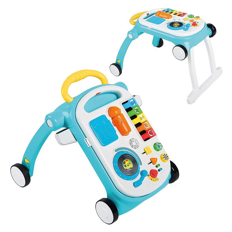 Photo 1 of Baby Einstein Musical Mix ‘N Roll 4-in-1 Push Walker, Activity Center, Toddler Table and Floor Toy for 6 Months+, Blue
