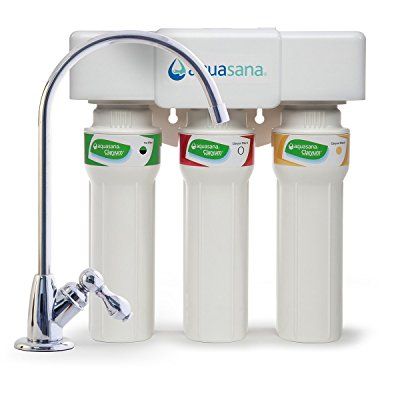 Photo 1 of Aquasana 3-Stage Max Flow Under Counter Water Filtration System with Faucet in Chrome, Grey
