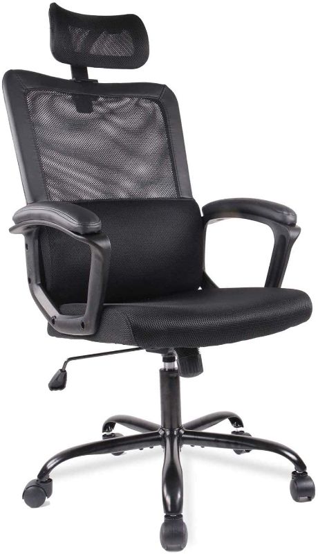 Photo 1 of Office Chair, Ergonomic Mesh Home Office Computer Chair with Lumbar Support/Adjustable Headrest/Armrest and Wheels/Mesh High Back/Swivel Rolling (Black)
MISSING SOE HARDWARE