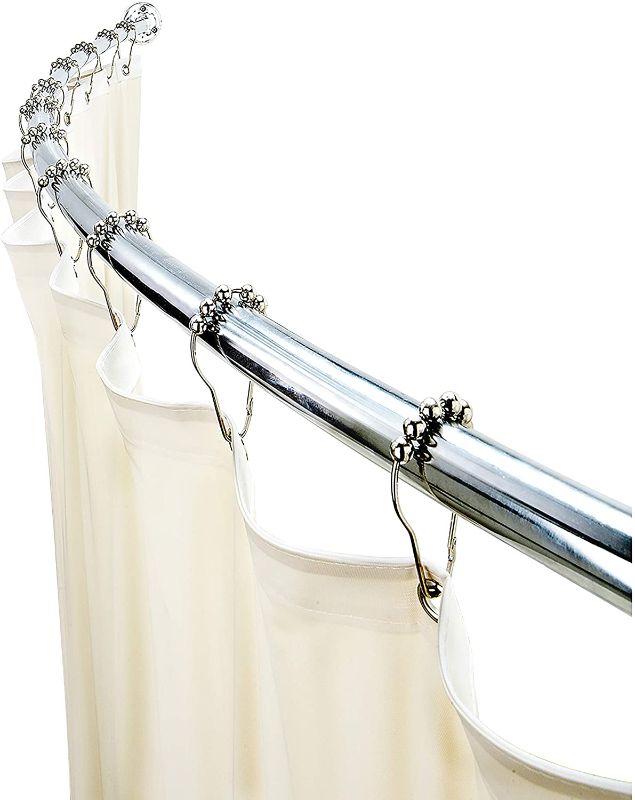 Photo 1 of Curved Wall Mountable Shower Rod Chrome - Bath Bliss
42”-72”, 33% More Space, Chrome