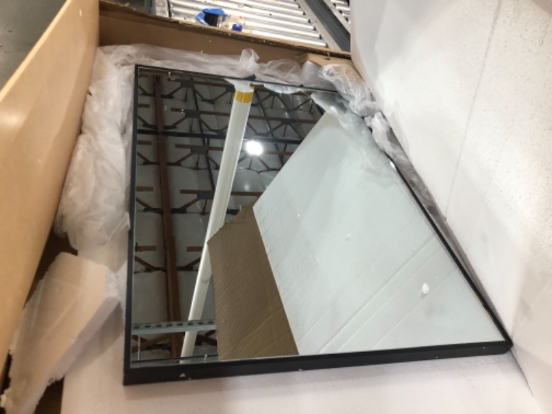 Photo 1 of 20 x 28” Black Bathroom Mirror for Wall, 1.3” Metal Frame Rectangle Mirror, Wall-Mounted Mirror Hangs Horizontal Or Vertical
