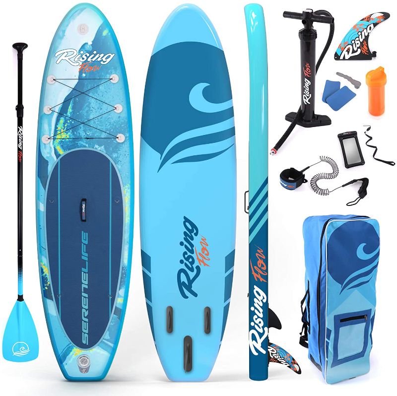 Photo 1 of Serenelife Inflatable Stand Up Paddle Board (6 Inches Thick) with Prem - Blue