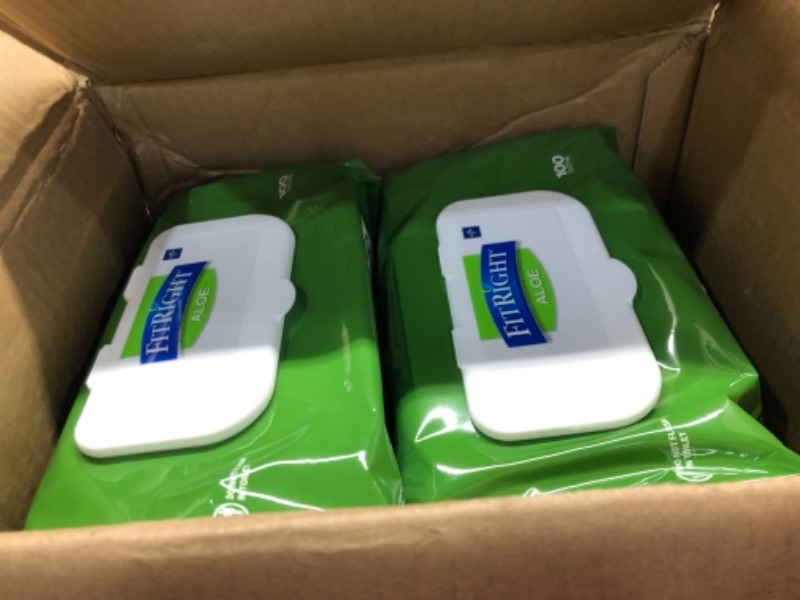 Photo 3 of MEDLINE FitRight Aloe Quilted Heavyweight Personal Cleansing Cloth Wipes, Unscented, 6 pack 