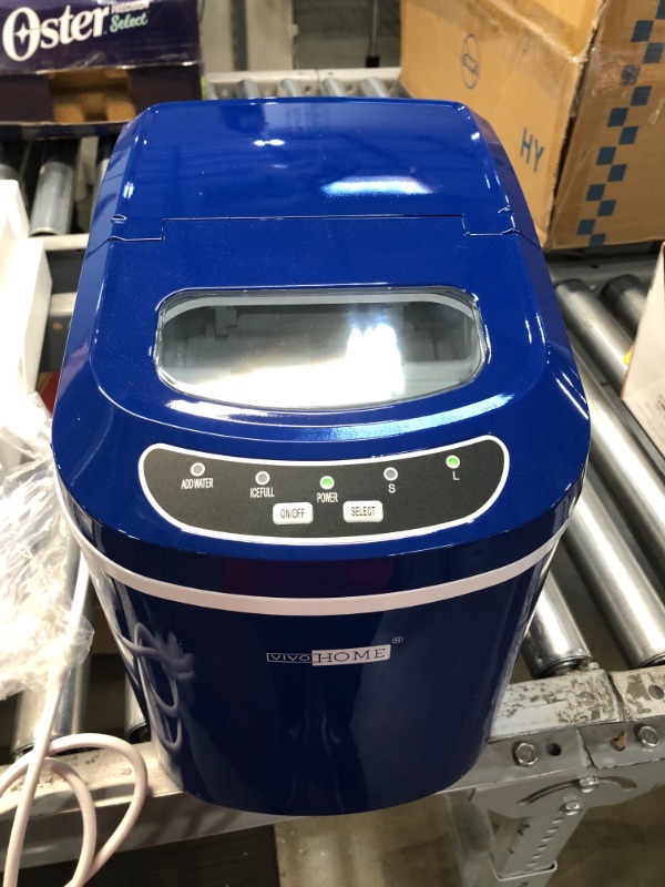 Photo 1 of VIVOHOME Electric Portable Compact Countertop Automatic Ice Cube Maker Machine 26lbs/day Navy Blue
