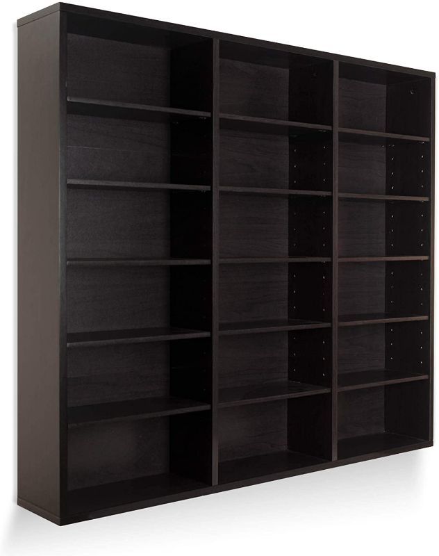 Photo 1 of Atlantic Oskar 540 Wall Mounted Media Storage Espresso Cabinet, Large
