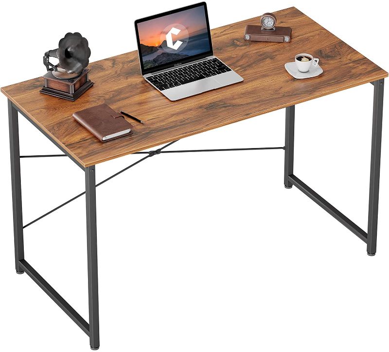 Photo 1 of Cubicubi Computer Desk 40" Home Office Laptop Desk Study Writing Table, Modern Simple Style, Deep Brown
