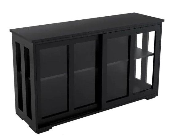 Photo 1 of 41.92 in.W Black Kitchen Storage Stand Cupboard Sideboard With Glass DoorProduct Depth (in.)
12.99 in
Product Height (in.)
24.6 in
Product Width (in.)
41.92 in
