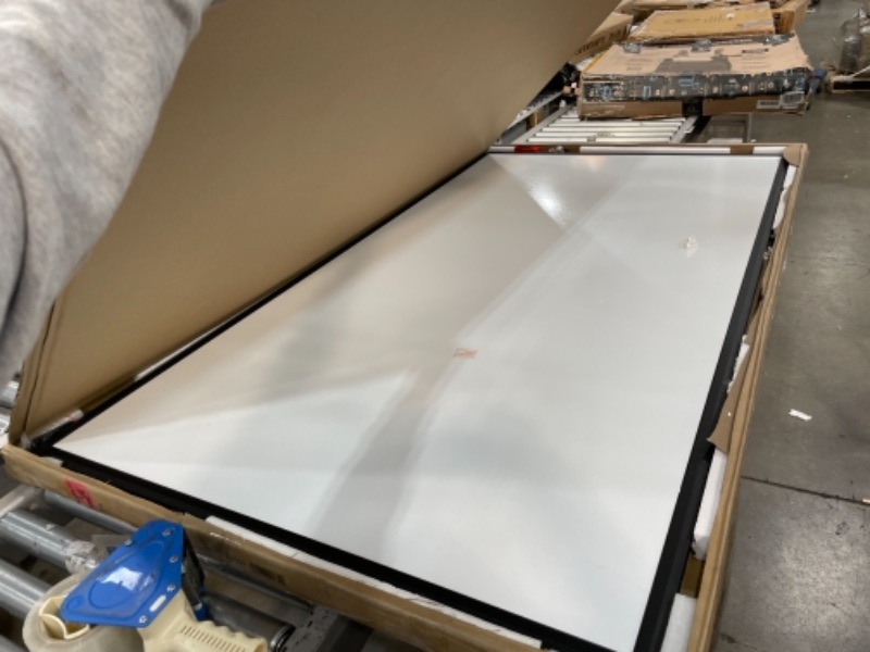 Photo 2 of INCOMPLETE: Best-Rite 62406 Trek Mobile Double Sided Dry Erase Whiteboard Easel Room Divider, 65"H x 34.75"W, Frame, Black box 1 of 2, box 2 needed to complete set!
