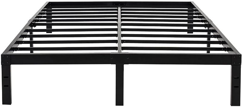 Photo 1 of 45MinST 14 Inch Reinforced Platform Bed Frame/3500lbs Heavy Duty/Easy Assembly Mattress Foundation/Steel Slat/Noise Free/No Box Spring Needed, Queen ?82.4 x 62.4 x 14 inches

