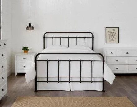 Photo 1 of  Farmhouse Black Metal Twin Standard Bed (42.91 in. W x 53.54 in. H) 