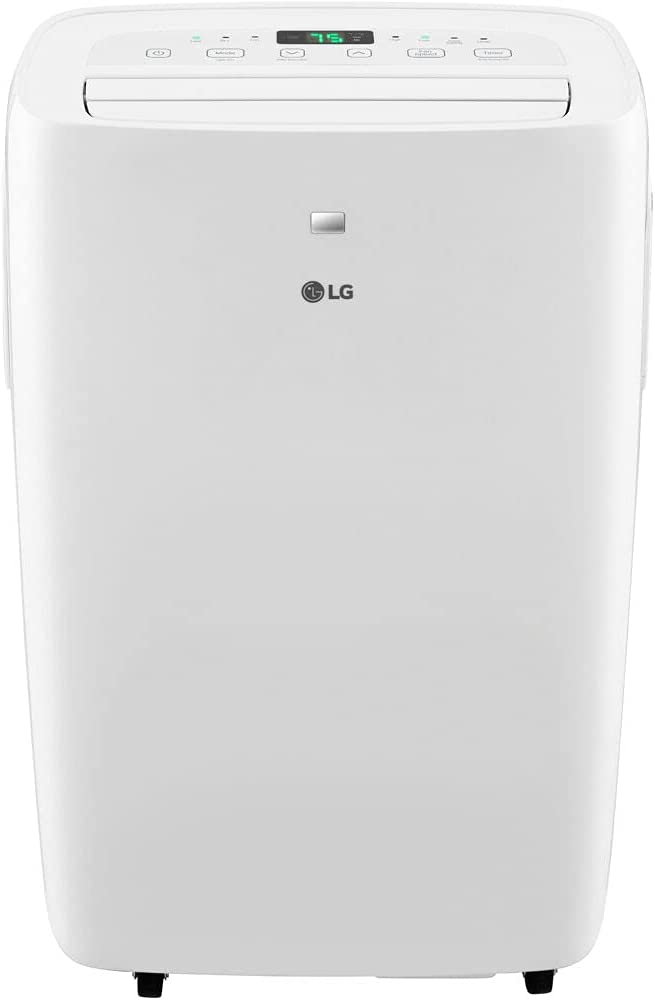 Photo 1 of LG 7,000 BTU (DOE) / 10,000 BTU (ASHRAE) Portable Air Conditioner, Cools 300 Sq.Ft. (12' x 25' room size), Quiet Operation, LCD Remote, Window Installation Kit Included, 115V
 13.27 x 17.32 x 27.36 inches
