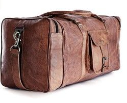 Photo 1 of SIMILAR TO STOCK PHOTO*
Leather duffel bag large 24 Inch Square Duffel Travel Gym Sports Overnight Weekender Leather Bag for men and women by Komal's Passion Leather
