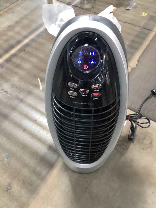 Photo 3 of Honeywell Fan & Humidifier with Detachable Tank, Carbon Dust Filter & Remote Control, CS10XE Indoor Portable Evaporative Cooler, 300 CFM, Silver/Gray
