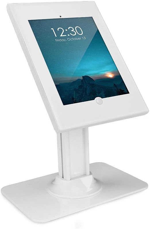 Photo 1 of Mount-It! Anti-Theft Kiosk Stand For iPad, iPad Pro, iPad Air, Samsung Tab A | Secure iPad 10.2 Retail Kiosk | Locking Counter-Top Tablet Stand Compatible With 10.2 and 10.5" Tablets, White
