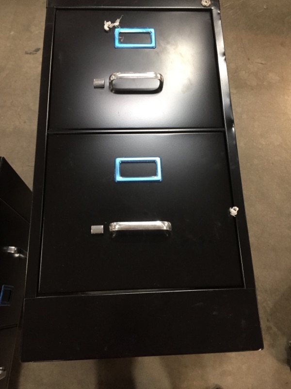 Photo 1 of Hirsh Industries 22" Deep Vertical File Cabinet 2-Drawer Letter Size Black, 17890
***MAJOR COSMETIC DAMAGE***