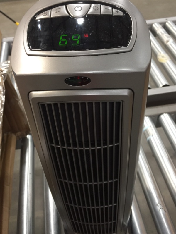 Photo 4 of Lasko 755320 Ceramic Space Tower Heater, 8.5?L x 7.25?W x 23?H, Silver
