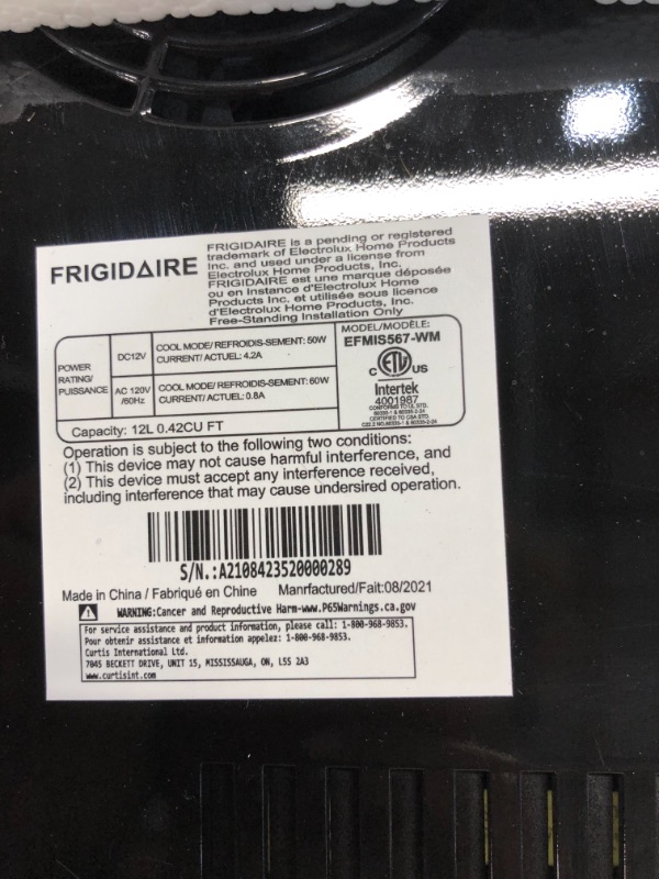 Photo 3 of FRIGIDAIRE EFMIS567_AMZ 18 Can OR 4 Wine Bottle Retro Beverage Fridge, Temperature Control, Thermoelectric, FreonFree, Stainless