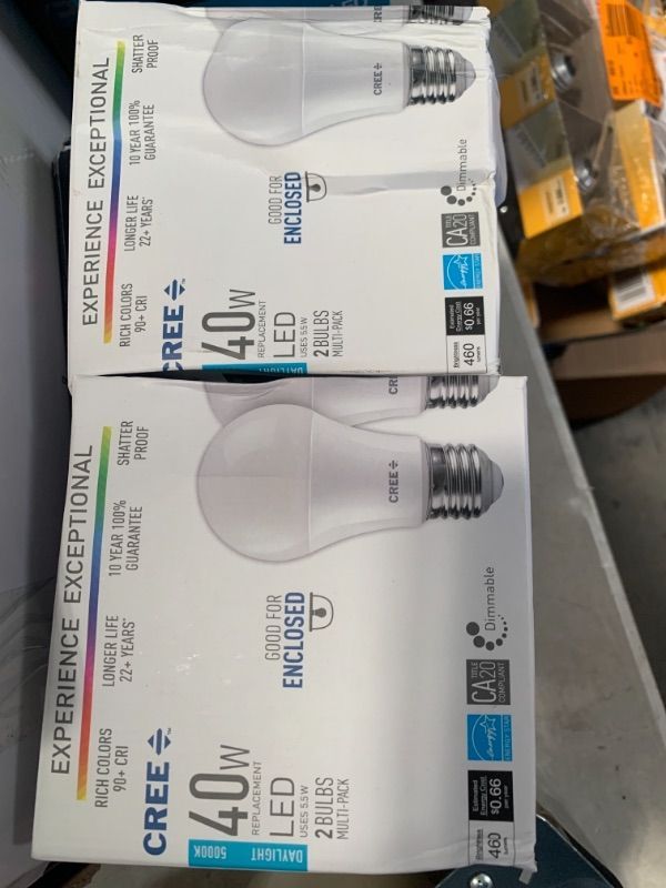 Photo 2 of 40W Equivalent Daylight (5000K) A19 Dimmable Exceptional Light Quality LED Light Bulb (2-Pack) 2 PACKS 