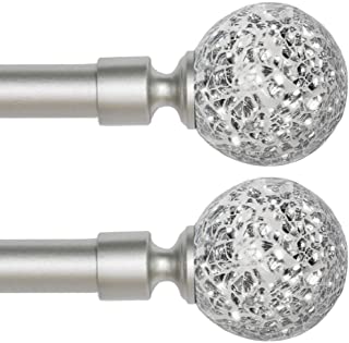 Photo 1 of Turquoize Nickel Decrative Single Curtain Rod–3/4 Inch Diameter Adjustable Drapery Rod Extends from 28 to 48