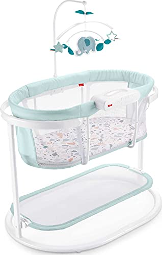 Photo 1 of Fisher-Price Soothing Motions Bassinet Pacific Pebble, Baby Bassinet with Soothing Lights, Music, Vibrations, and Motion