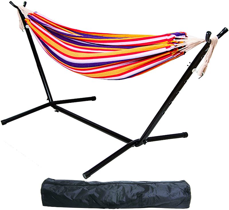 Photo 1 of BalanceFrom Double Hammock with Space Saving Steel Stand and Portable Carrying Case, 450-Pound Capacity
