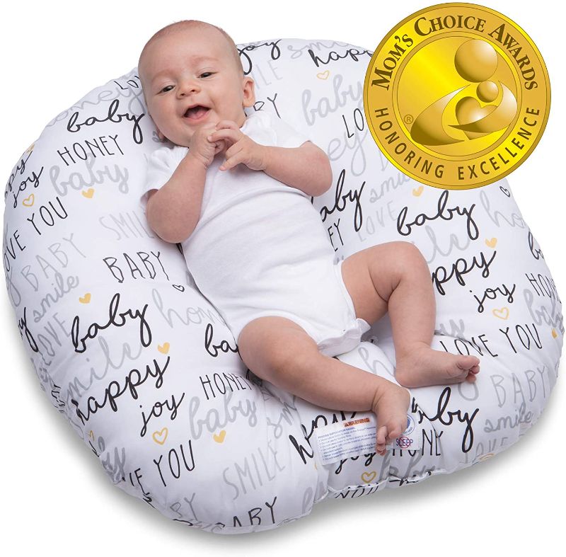 Photo 1 of Boppy Original Newborn Lounger, Hello Baby Black and Gold
