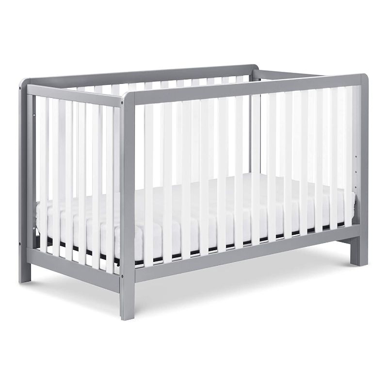 Photo 1 of Carter's by DaVinci Colby 4-in-1 Low-Profile Convertible Crib in Grey and White, Greenguard Gold Certified
