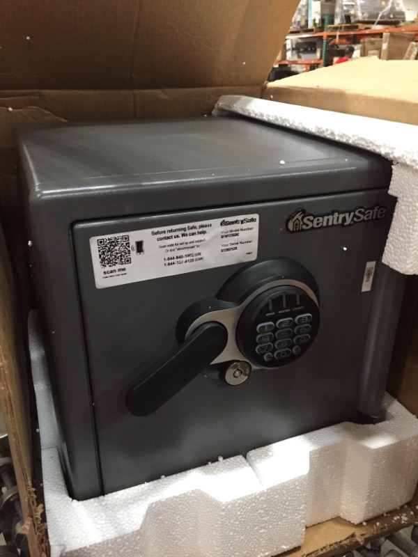 Photo 2 of SentrySafe SFW123GDC Fireproof Waterproof Safe with Digital Keypad, 1.23 Cubic Feet, Gun Metal Gray
